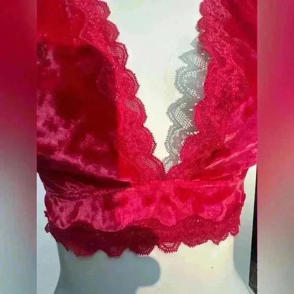 INC Velvet bralette in Red with Lace back Size XL NWOT - Picture 8 of 10